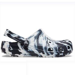 NWT Crocs Classic Marbled Clog - Black/White 11C